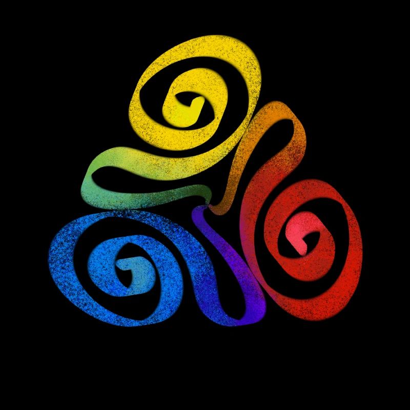Rainbow triangle spiral