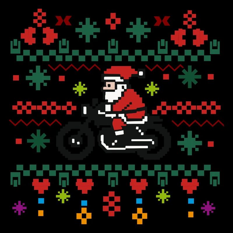 Noël laid – Le Père Noël dans le style rétro pixel
