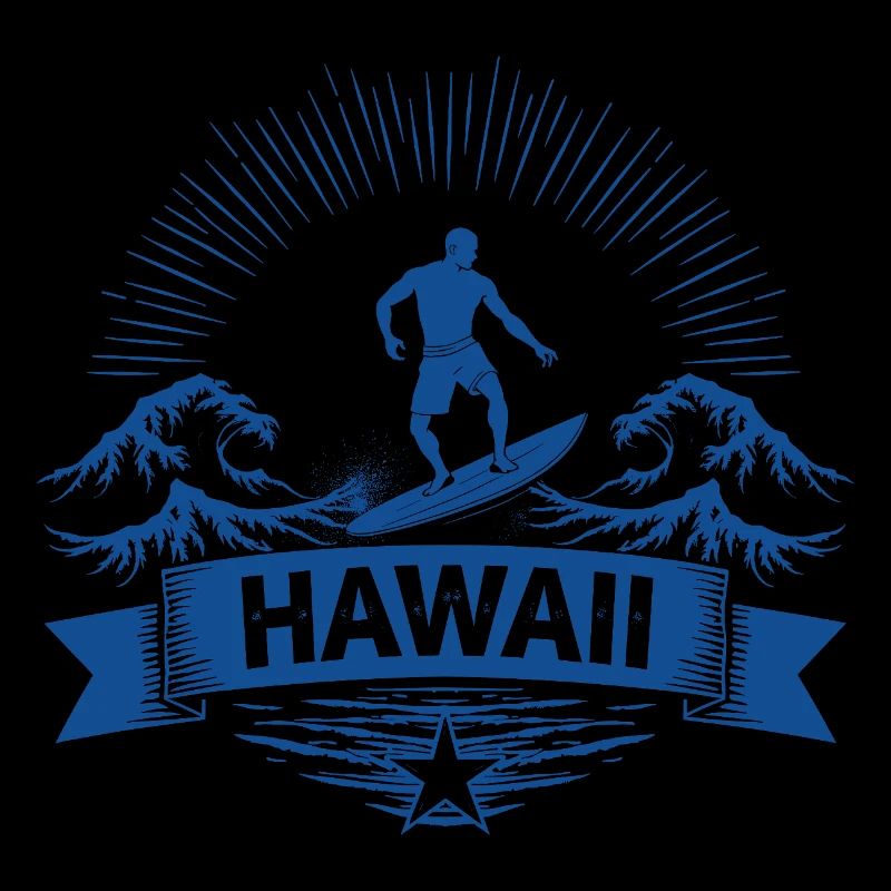 Hawaii Surfer Surfer on Pacific Wave