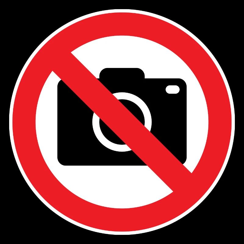 Photographie interdite, panneaux d’interdiction