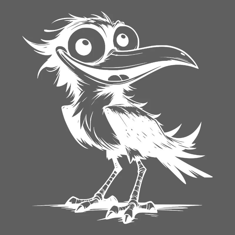 Funny flutterman bird with grin on his face
