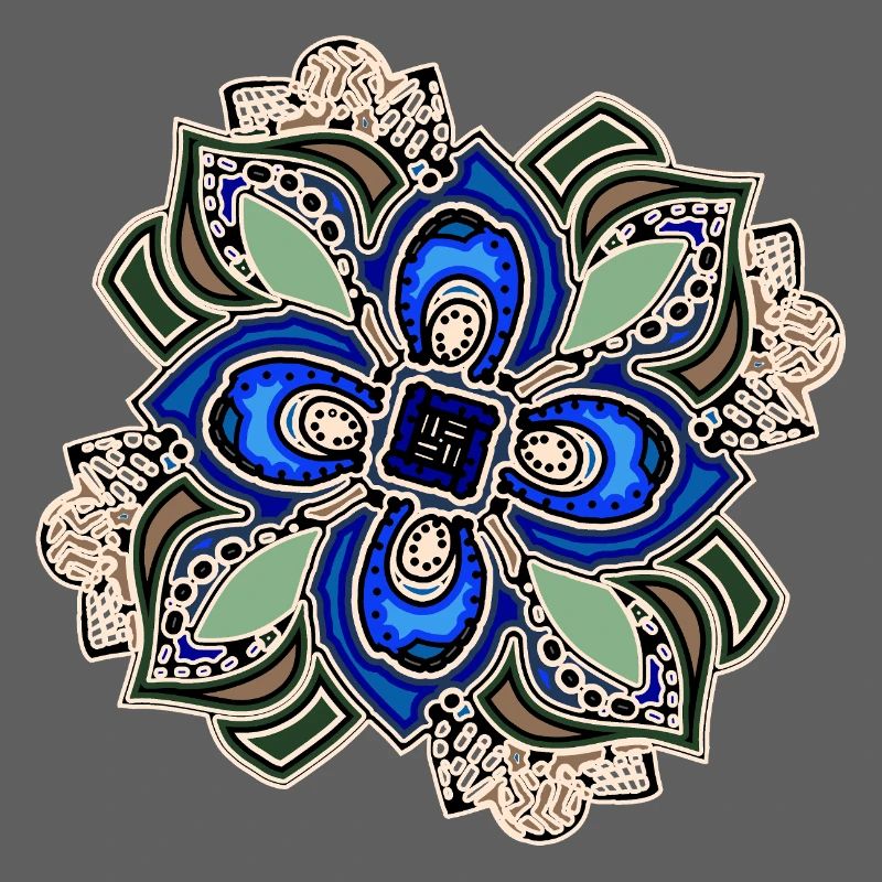 Fleur de mandala extravagante sarcelle