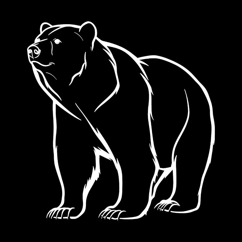 Minimalist bear silhouette and symbolic logo