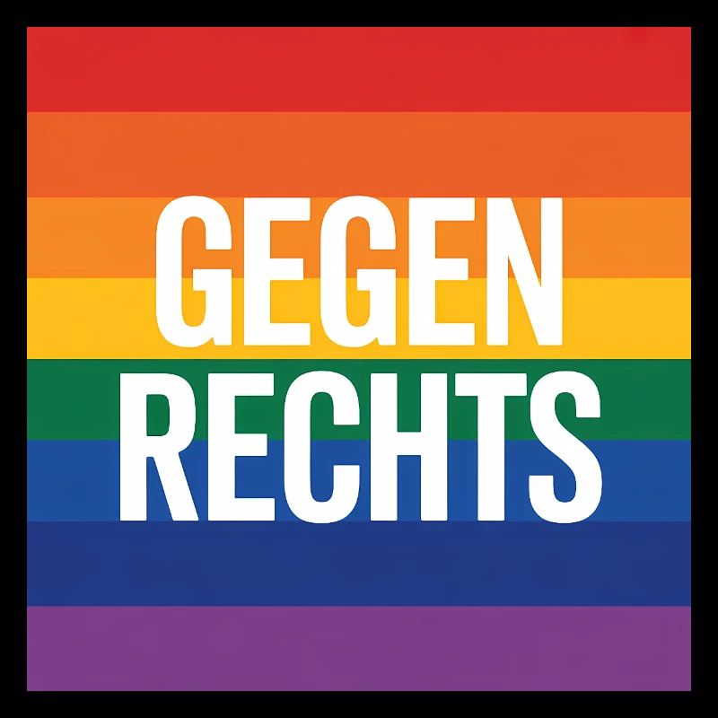 Gegen Rechts - Antifa Regenbogen Tee