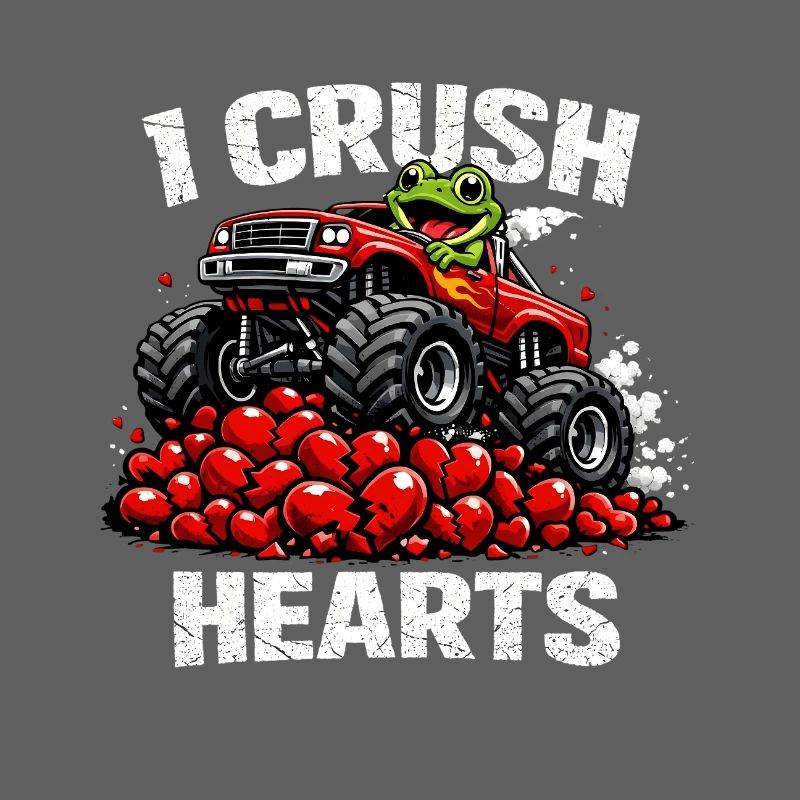  Valentines Day I Crush Hearts Frog Toad Monster