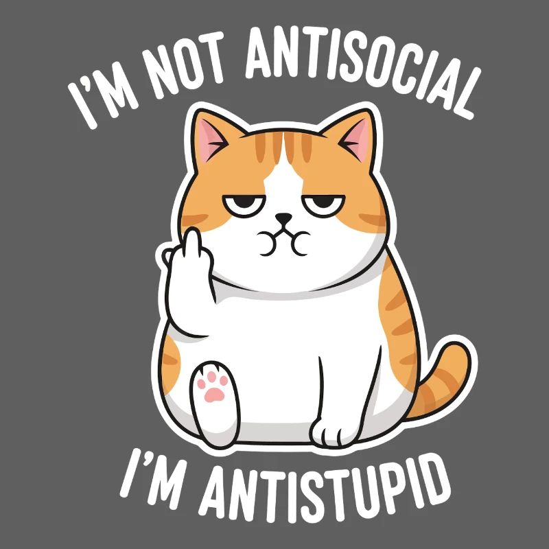 Grumpy Attitude Cat Antistupid