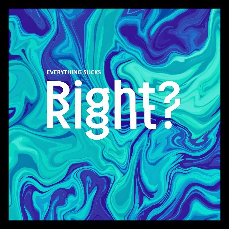 Rechts? Marmorierte Blues-Typografie