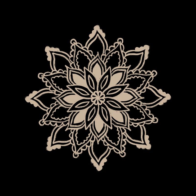 Beige Mandala Lace Pattern