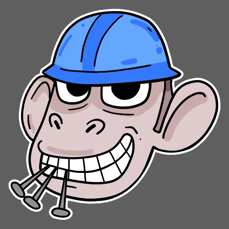 Affe Baustelle Bauarbeiter