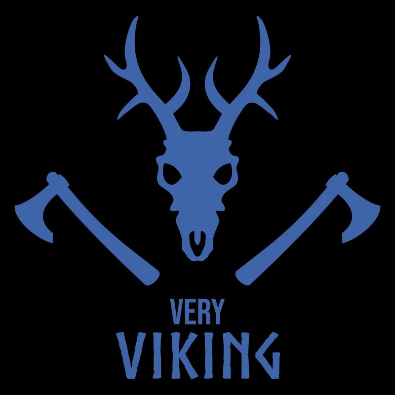 Viking Skull Emblem with Axes