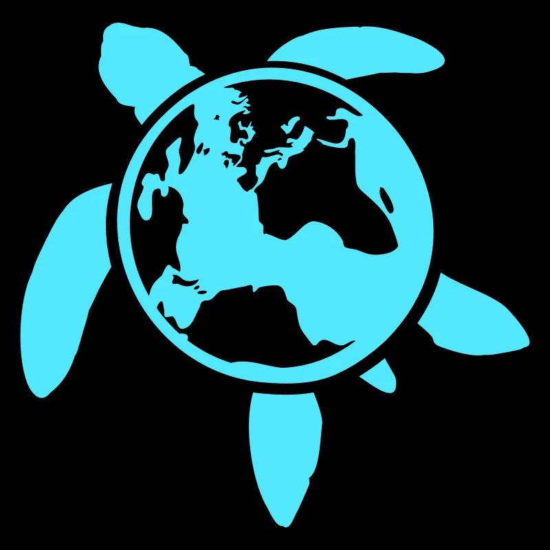 Turtle Earth Planet World Back Map Globe