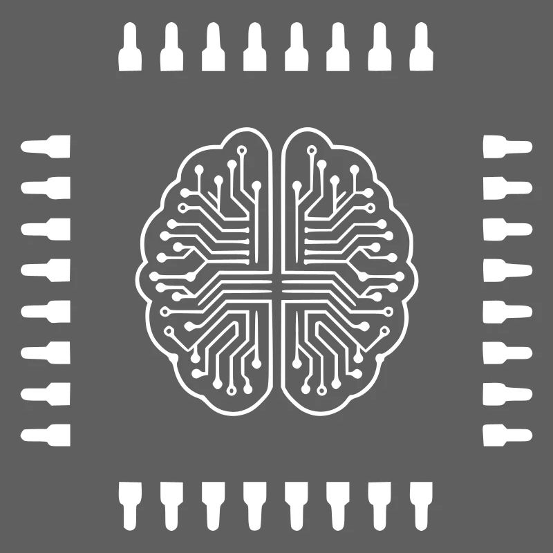 AI Brain Chip Processor Tech Vector