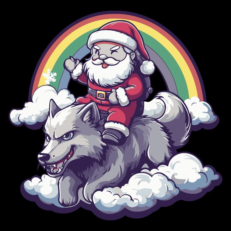 Loup Père Noël Noël