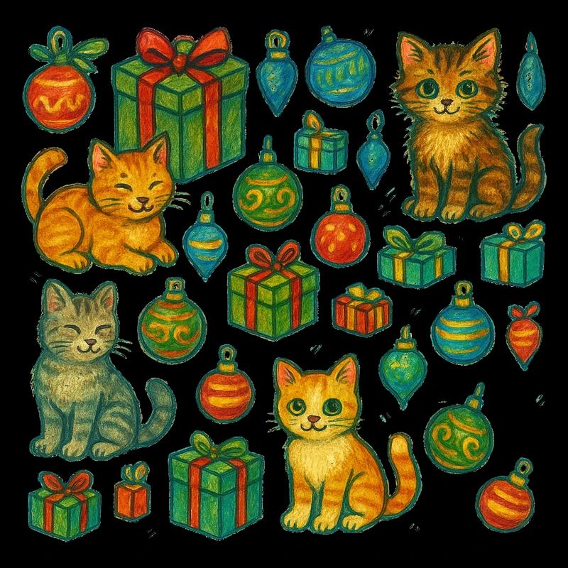 Festliches Kätzchen-Geschenkmuster