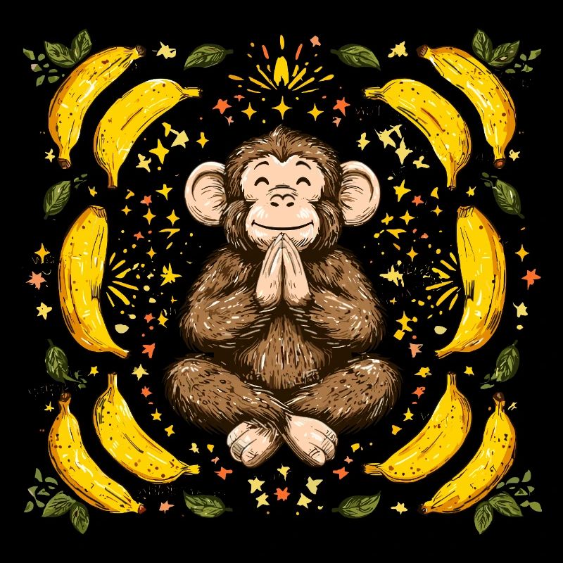 Grateful monkey with banana ring
