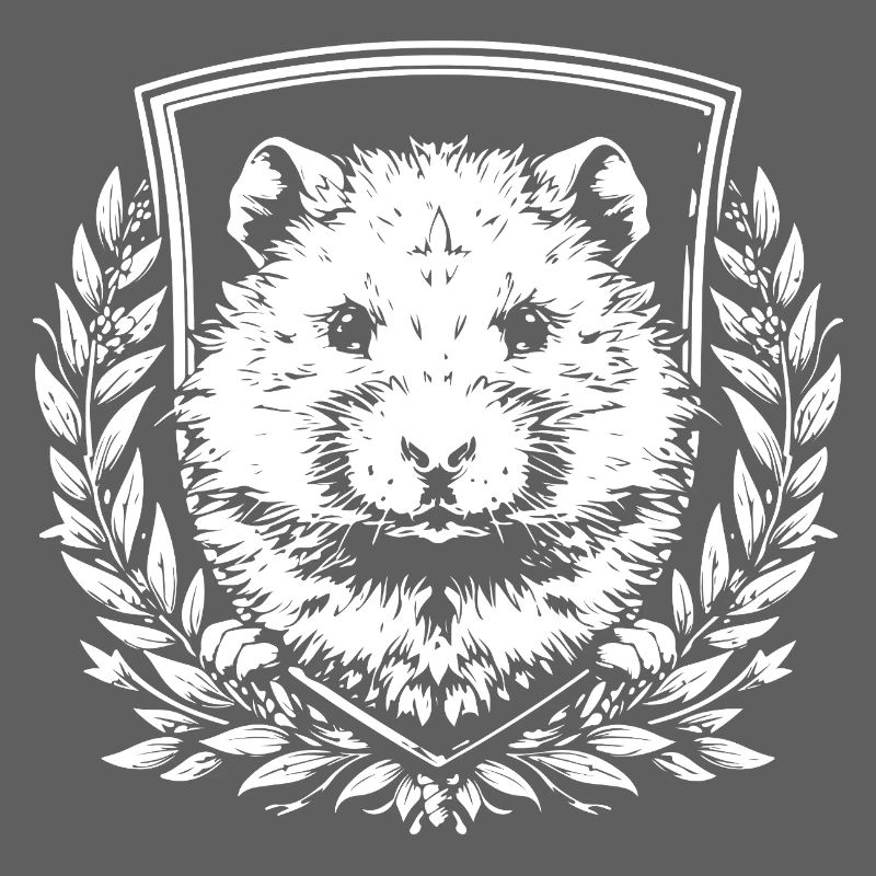 Hamster Wappen mit Lorbeerkranz
