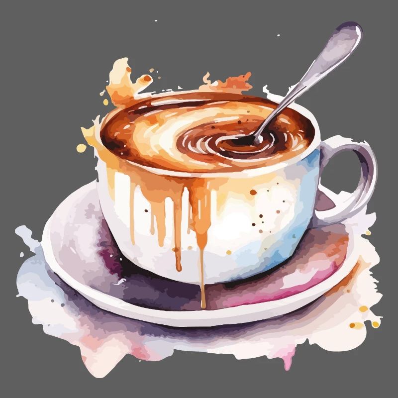 Coffee Watercolor Mug Splash