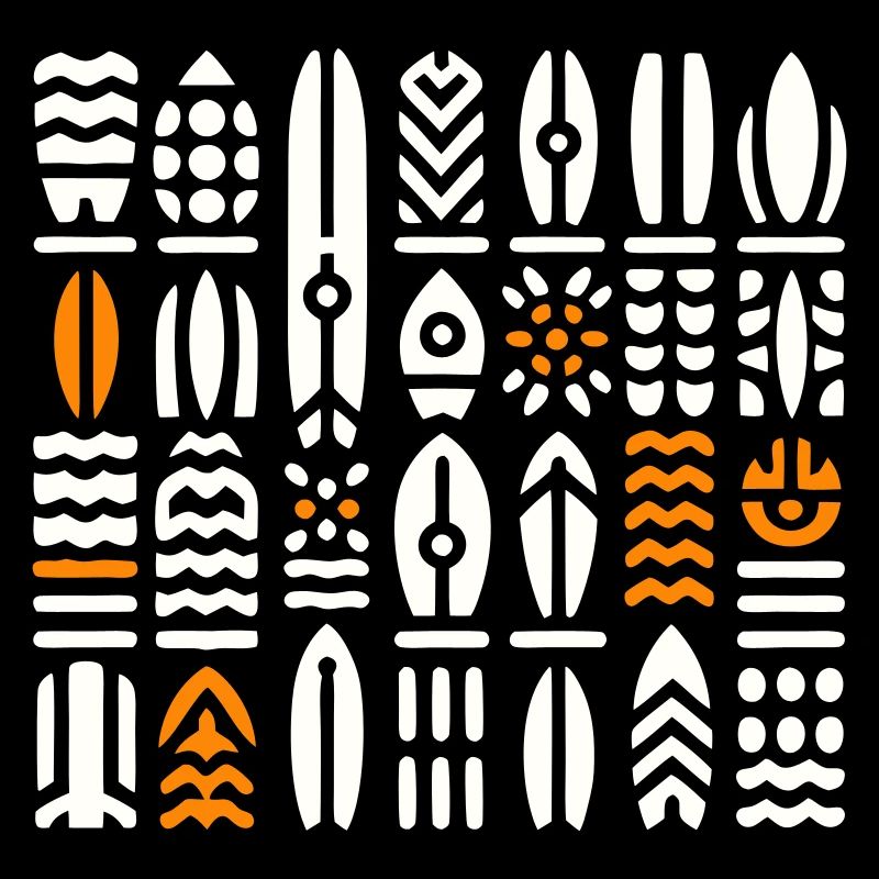 Motifs de Surfs et Vagues Abstraits