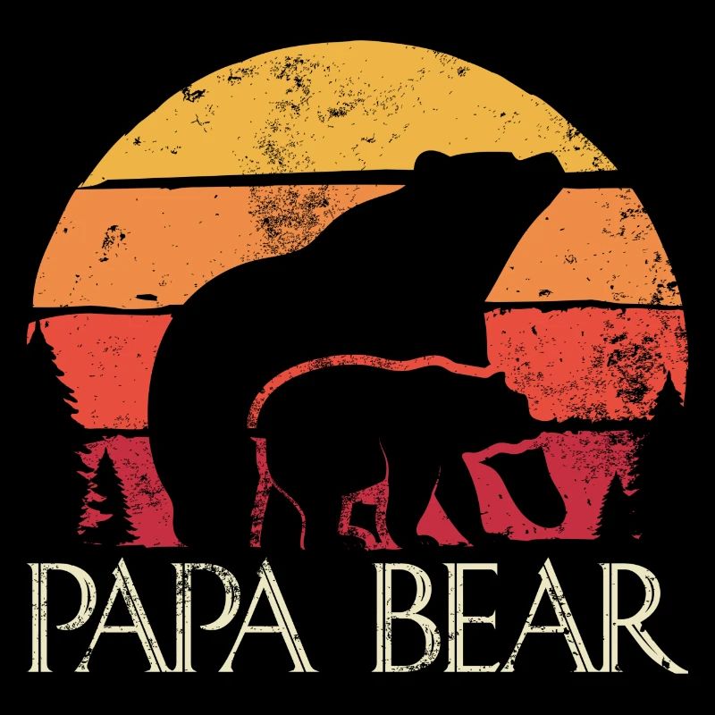 Logo du coucher de soleil de papa ours