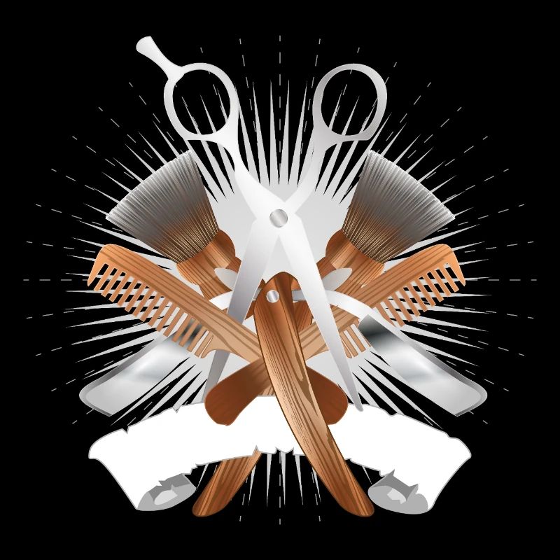 Motif élégant de barbier avec ciseaux et outils