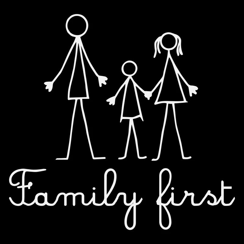 Family First - Cute Stick Figure White