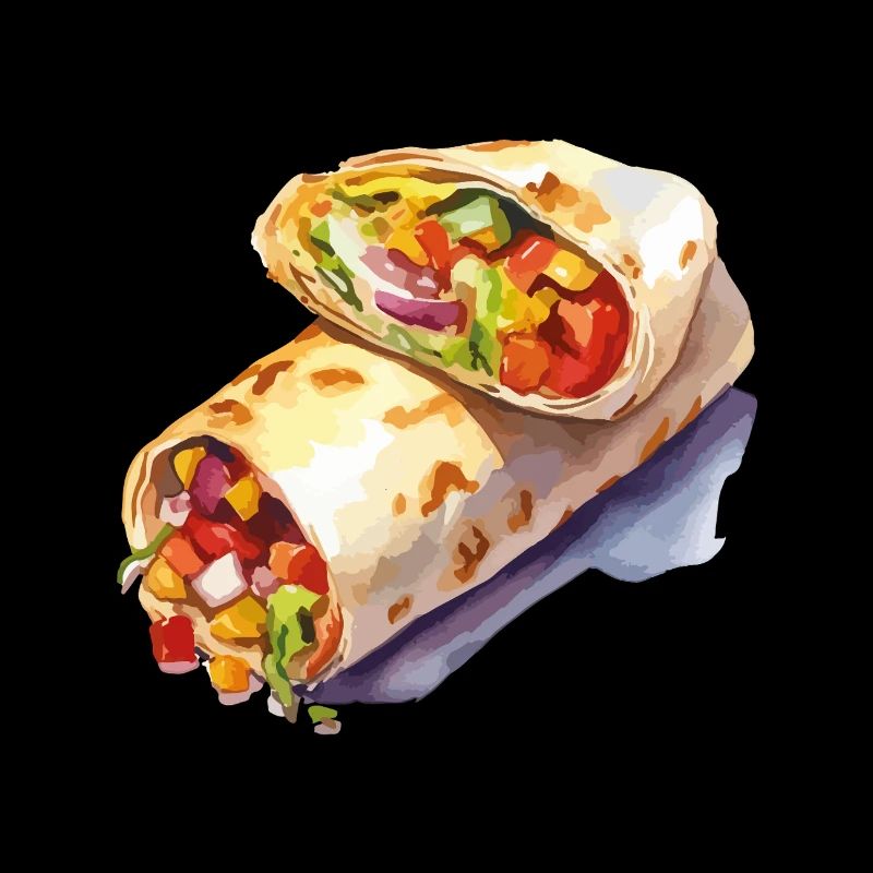 Colorful Vegetable Wrap Illustration