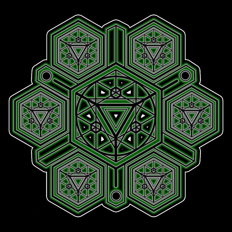 Green Mandala Sacred Geometry Pattern Yoga Goa