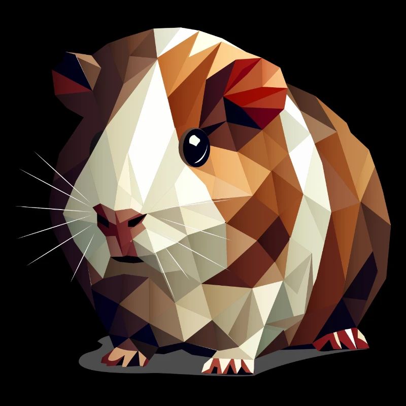 Mignon cochon d’Inde dans le style polygone