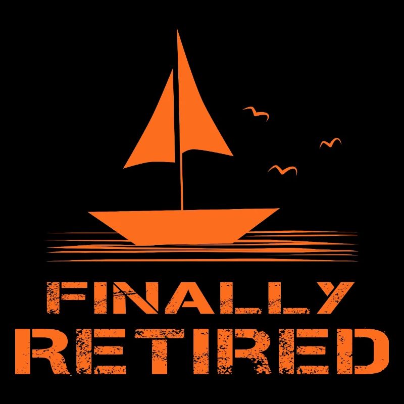 Endlich Ruhestand Segelboot Orange Rente Rentner