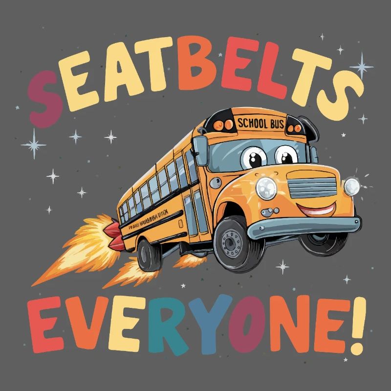 Space School Bus Rocket Flight