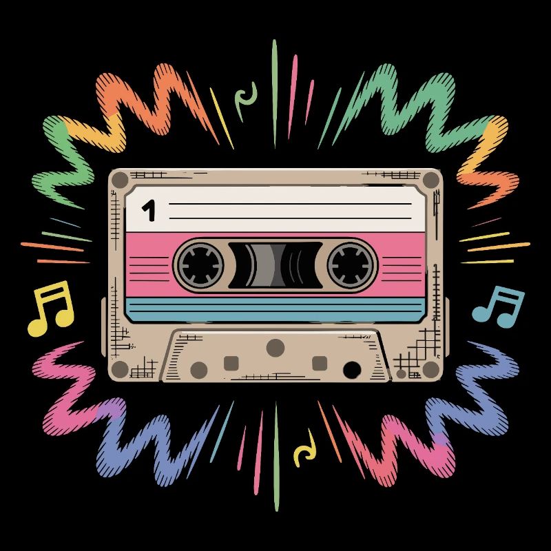 Retro Cassette 1 Mixtape 80s 90s Music
