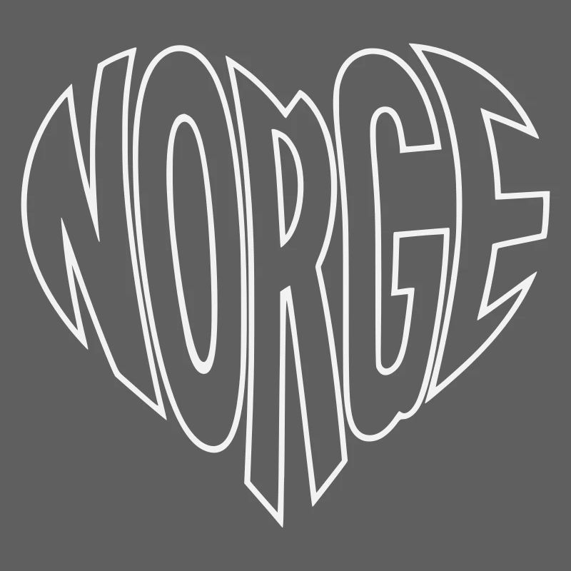 Norge Herz Schriftzug