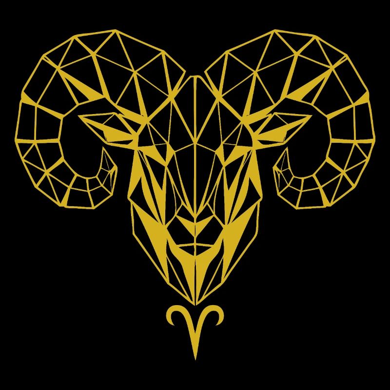 Geometric Goldram Skull