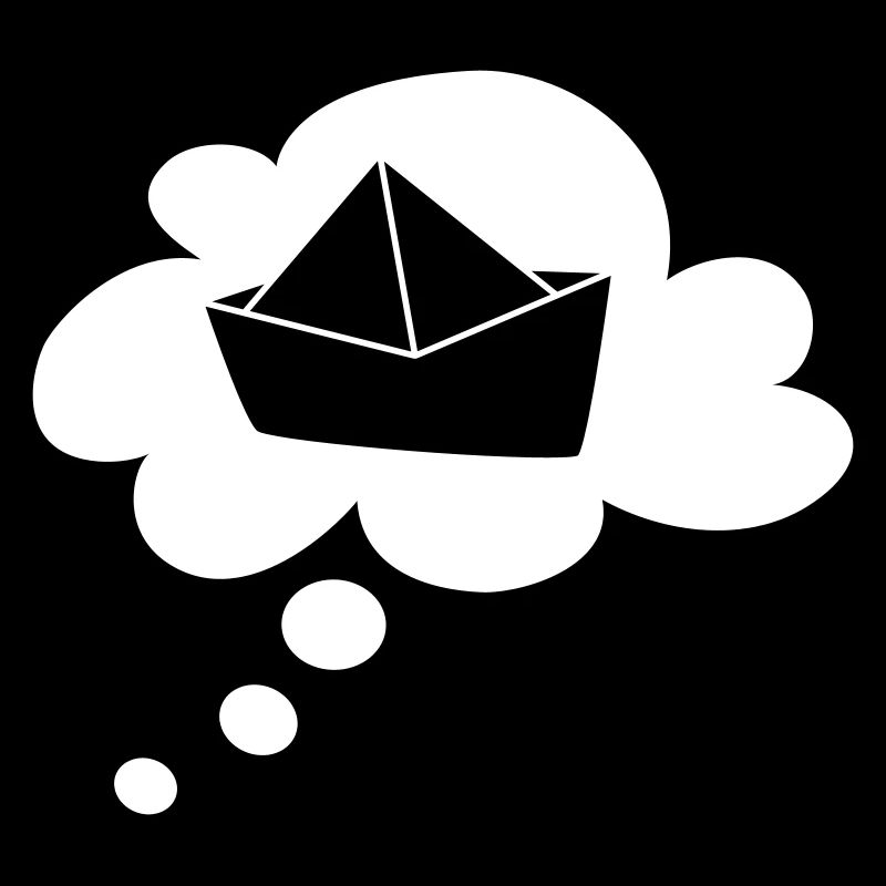 Paper Boat Cloud Pensée Bulle Discours Bulle Vacances