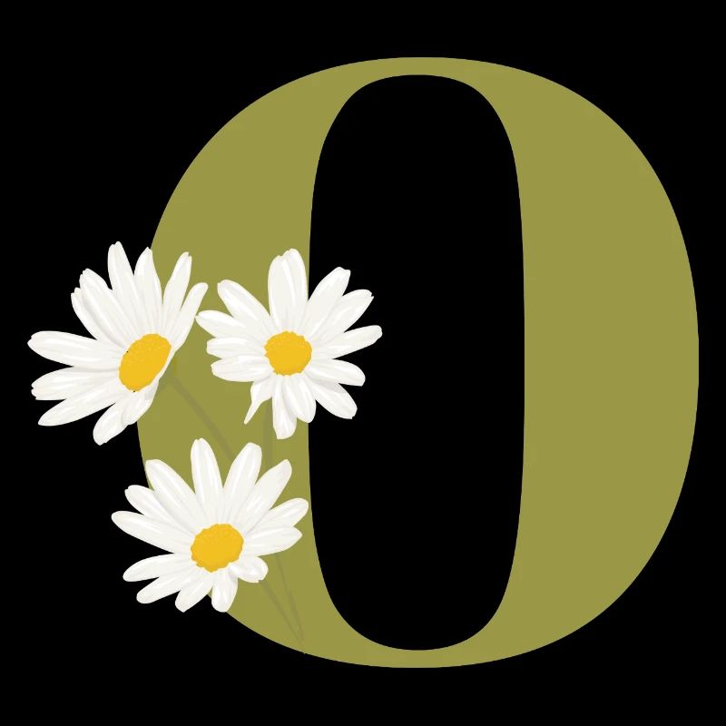Buchstabe o Grüne Gänseblümchen
