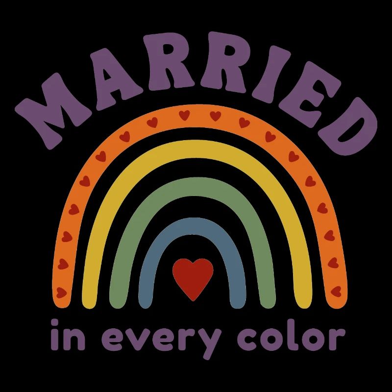 Married in every Color Pride Regenbogen Design