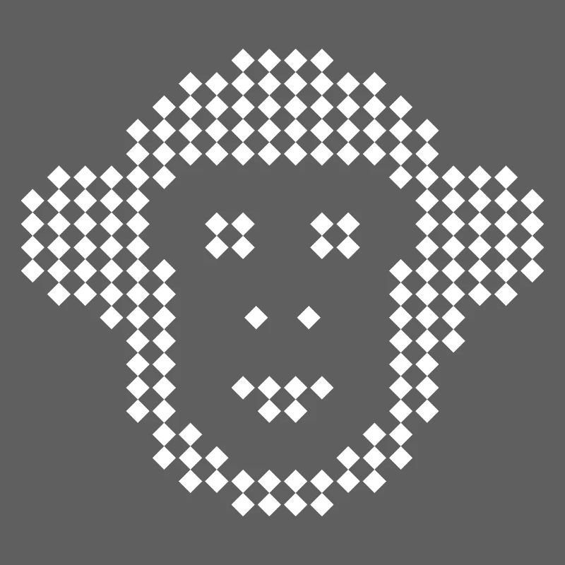 Pixel Monkey Diamant-Emblem