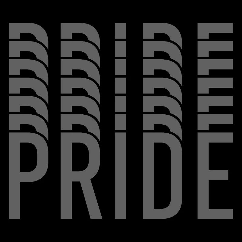 Pride-Monogramm in Grautönen