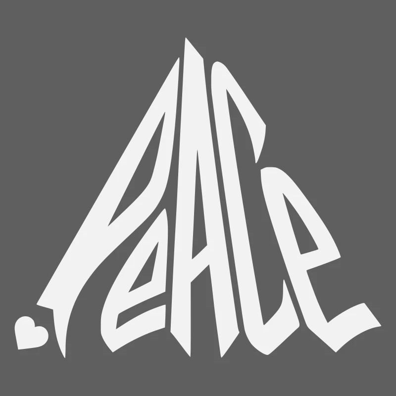Peace Graffiti Herz Schriftzug