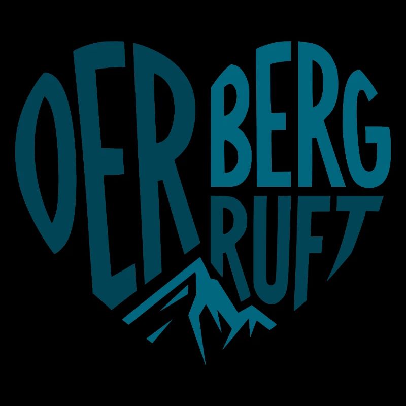 Der Berg ruft Herz Silhouetten Design