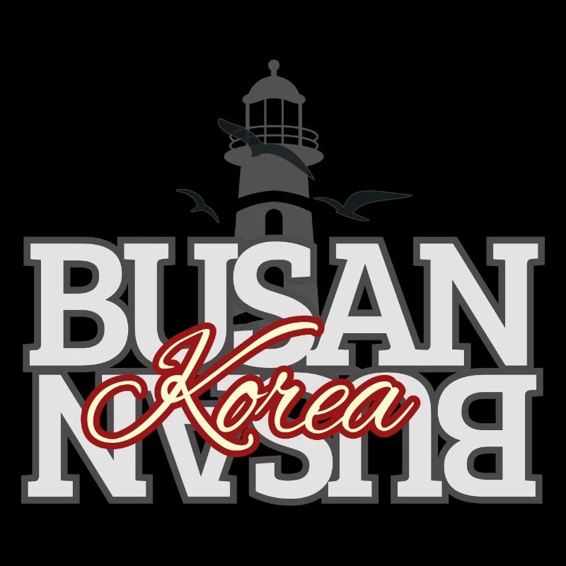 Busan Korea Lighthouse Typography Design