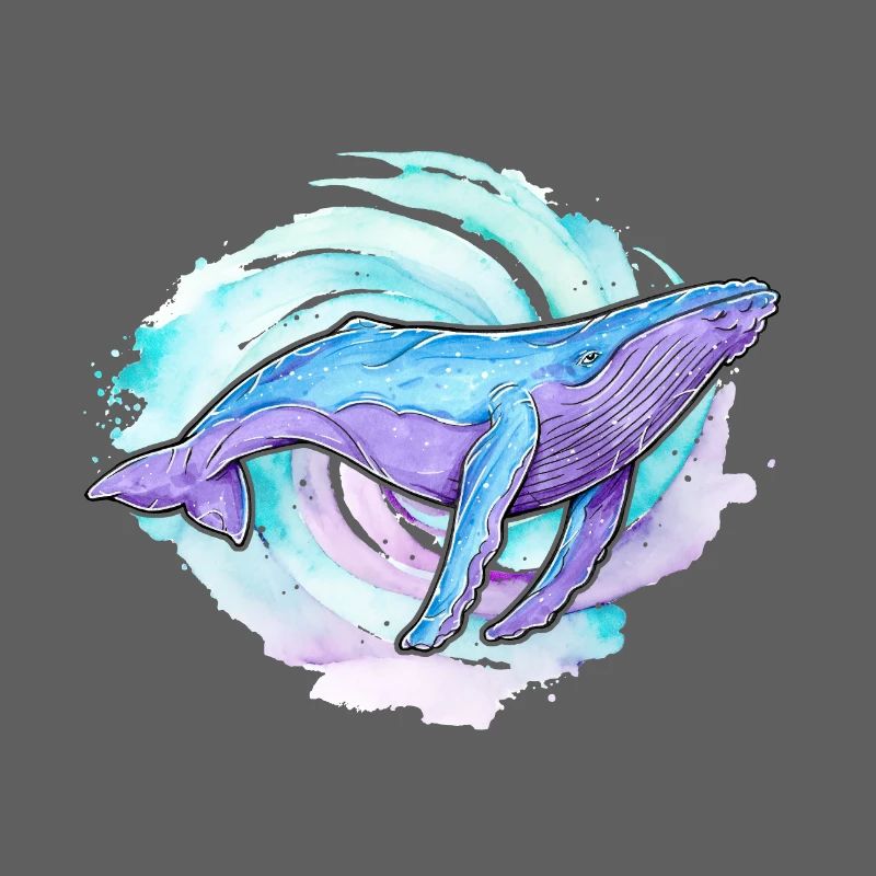 Baleine à bosse aquarelle