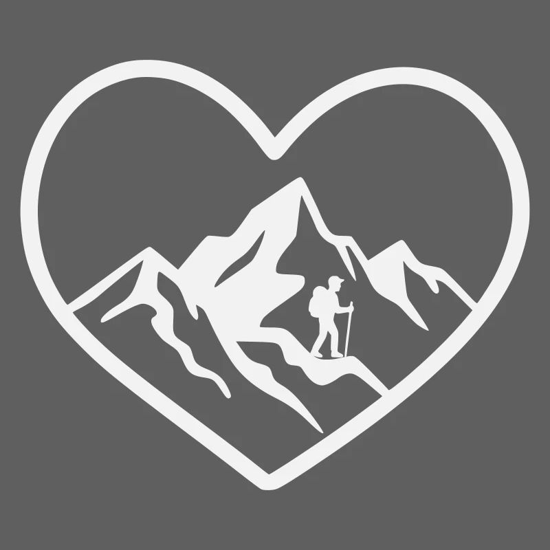 Herz Bergwanderer Panorama