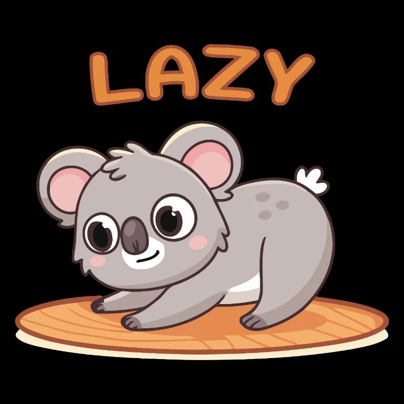 Koala Lazy sur tapis bois