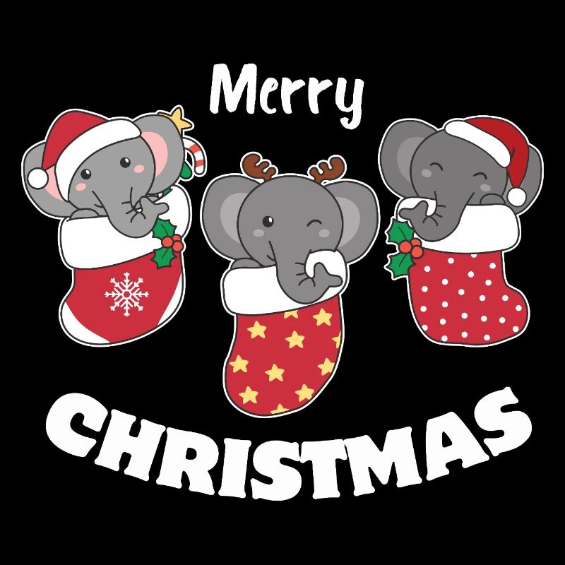 De jolis éléphants dans une chaussette de Noël pour Noël