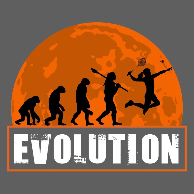 Badminton Evolution Player Retro Moon Sport