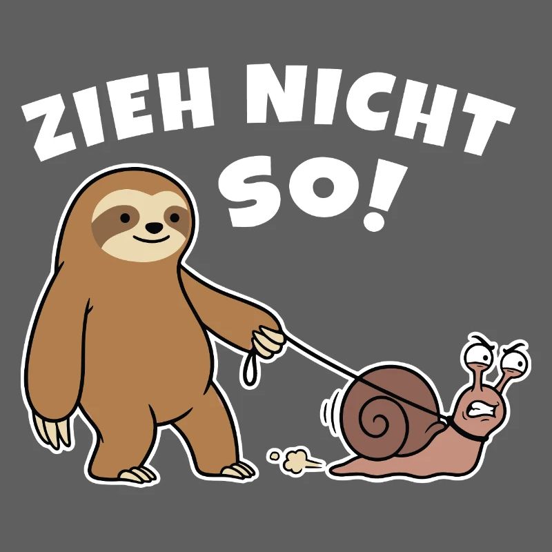 Don't pull like that! Sloth walks with snail