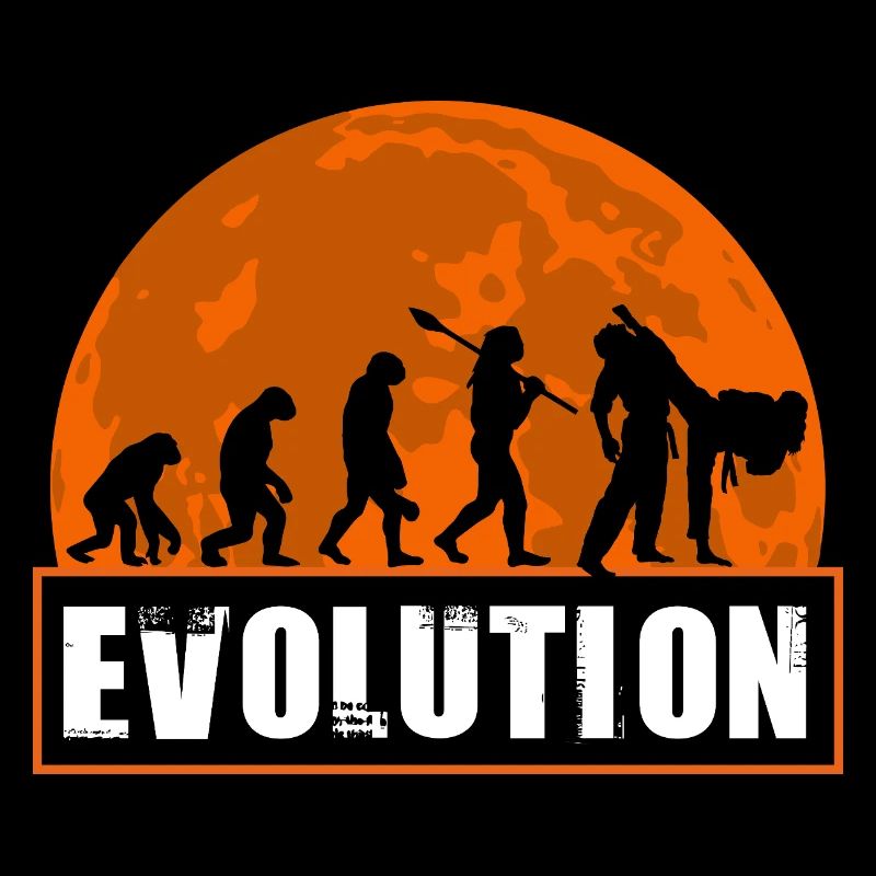 Judo Evolution Martial Arts Sunset Silhouette