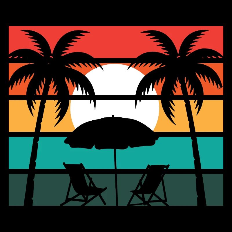 Beach palm and sun