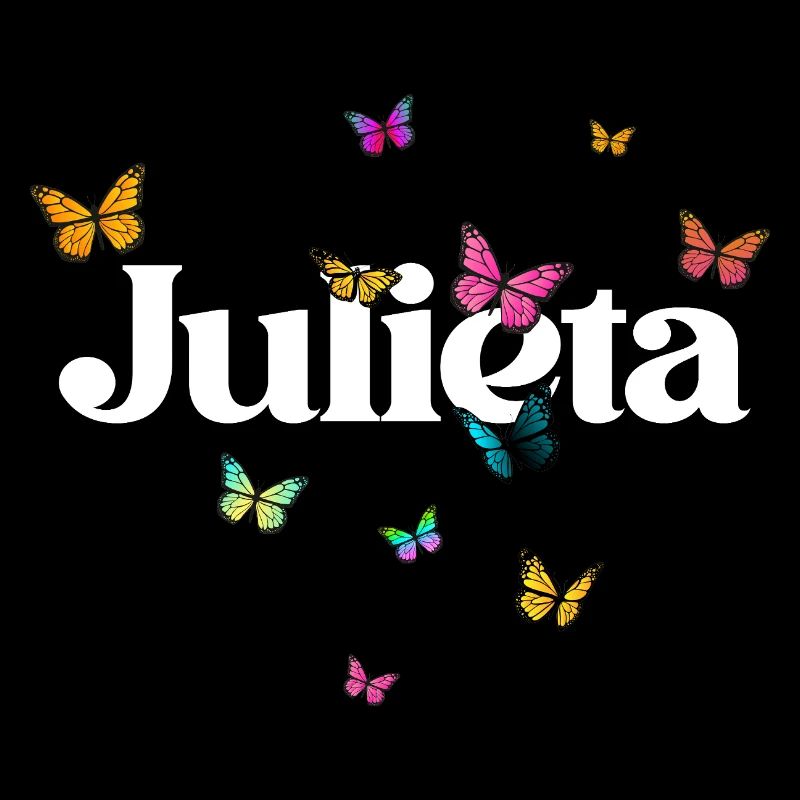 Schöner Mädchenname mit Schmetterlingen JULIETA